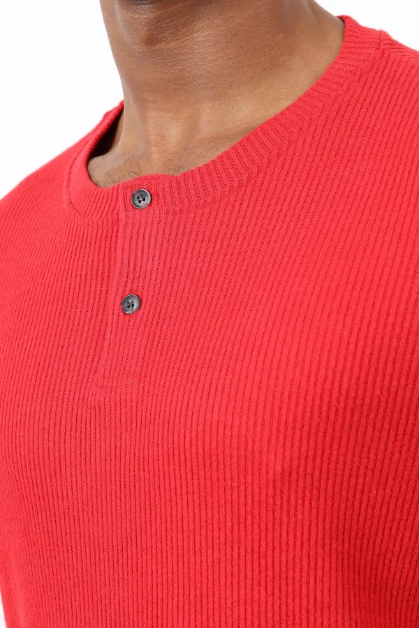 Antioch Kırmızı Fitilli Düğmeli Yaka T-Shirt