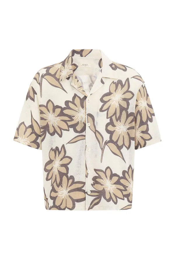 Antioch Beige Patterned Men's Shirt