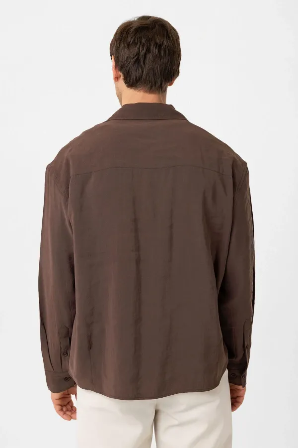 Chemise homme Antioch Coffee Relax Fit en tissu modal