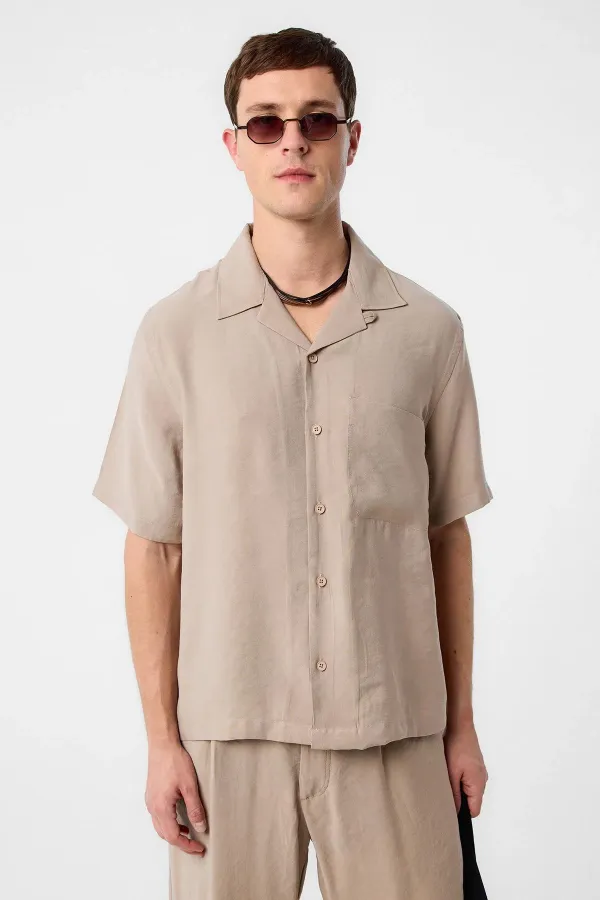 Antioch Bej Modal Kumaş Erkek Gömlek