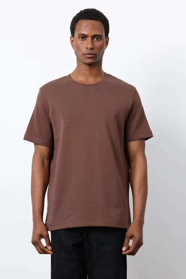Antioch Kahve Regular Fit Basic Erkek T-Shirt
