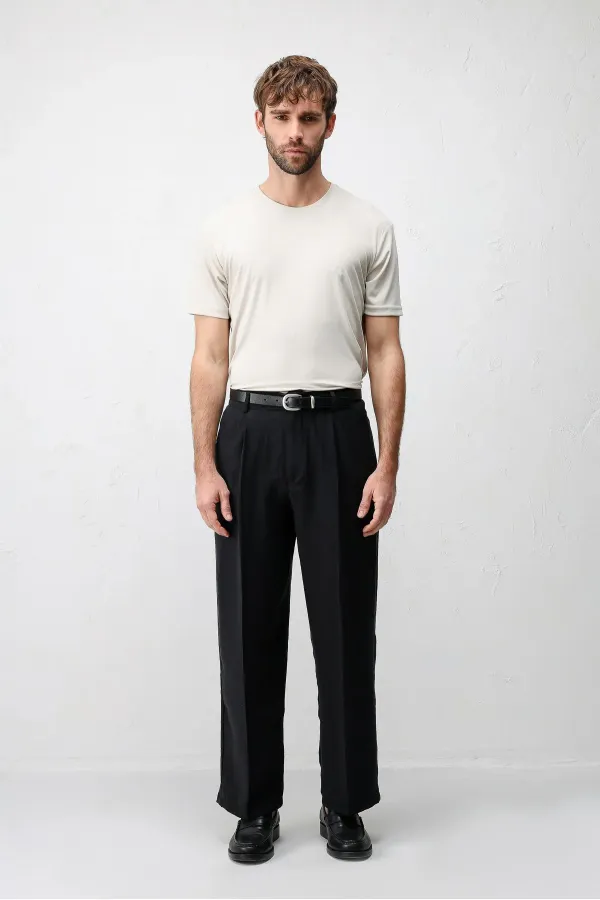 Antioch Black Lyocell Blend Men's Trousers