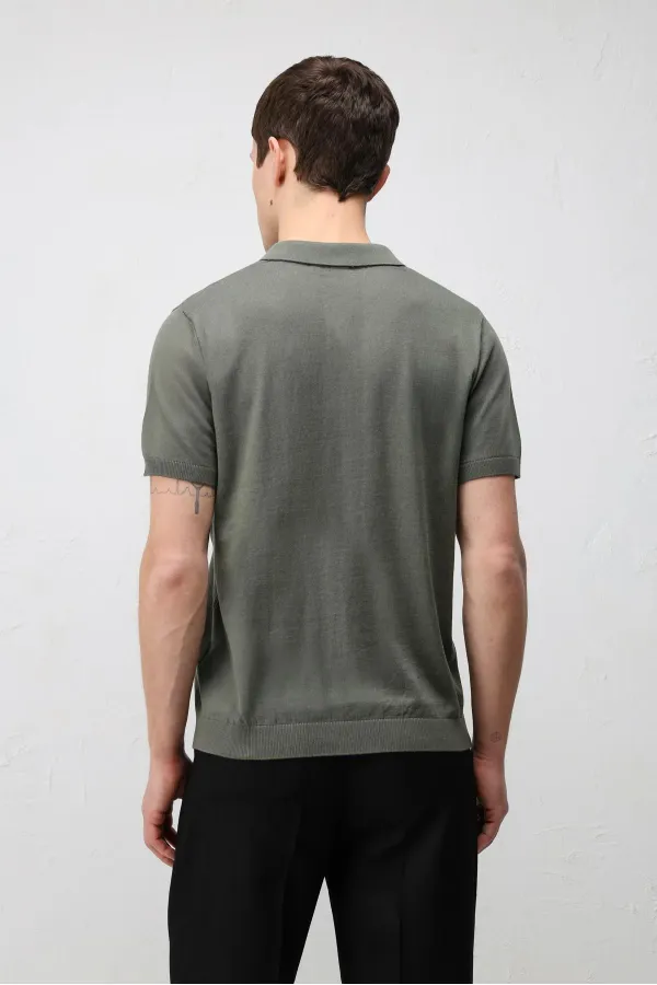 T-shirt en maille pour homme Antioch Khaki Comfort Slim à col polo