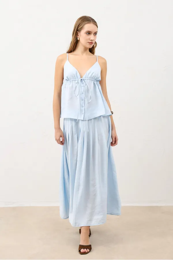 Jupe drapée bleue Antioch Bebe pour femme