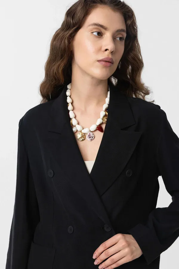 Antioch Siyah Kruvaze Kadın Blazer Ceket