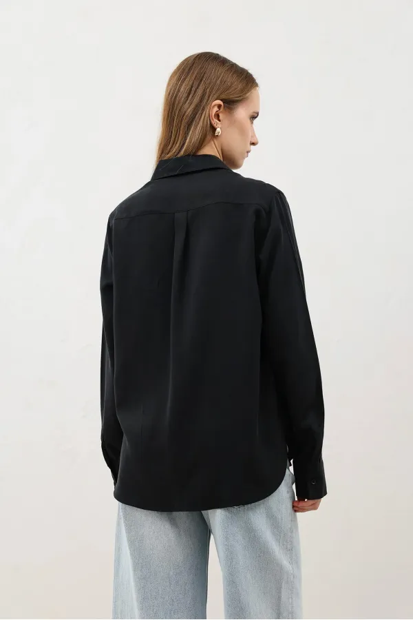 Antioch Siyah Premium Kadın Gömlek