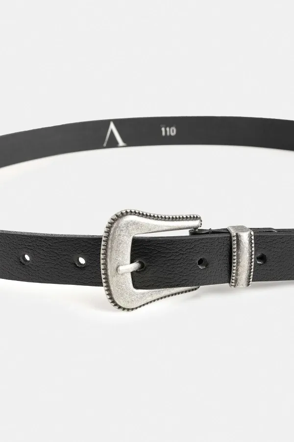 Antioch Black Men's Leather Belt