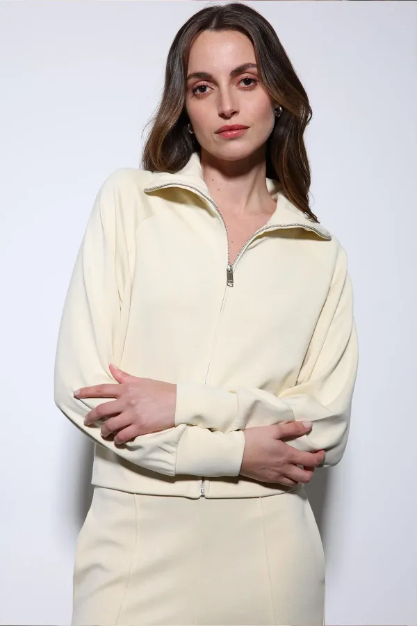 Antioch Sarı Fermuarlı Kadın Eşofman Takım