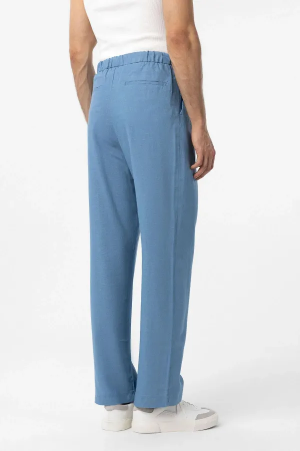 Antioch Bebe Blue Linen Blend Baggy Boys' Pants with Belt