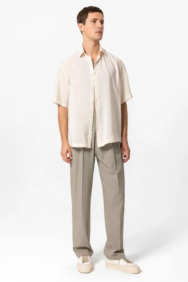 Antioch Taş Kısa Kollu Oversize Erkek Gömlek