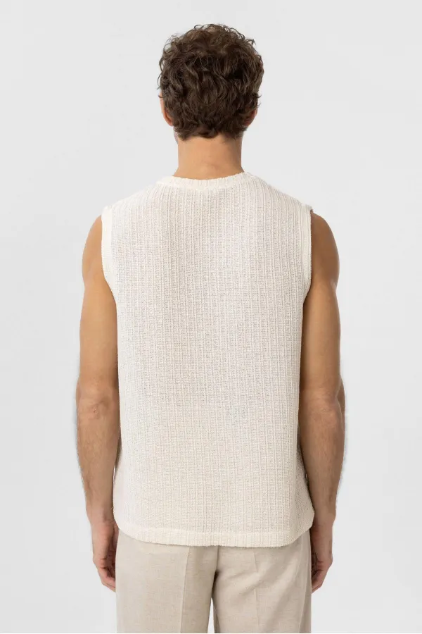 Antioch Ecru Textured Men's Tank Top