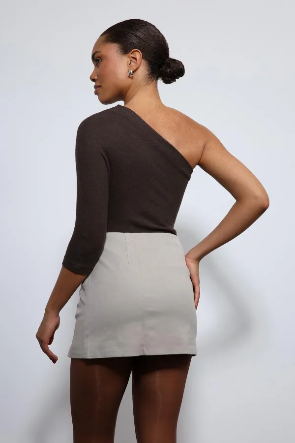 Antioch Coffee Asymmetrical Neck Top