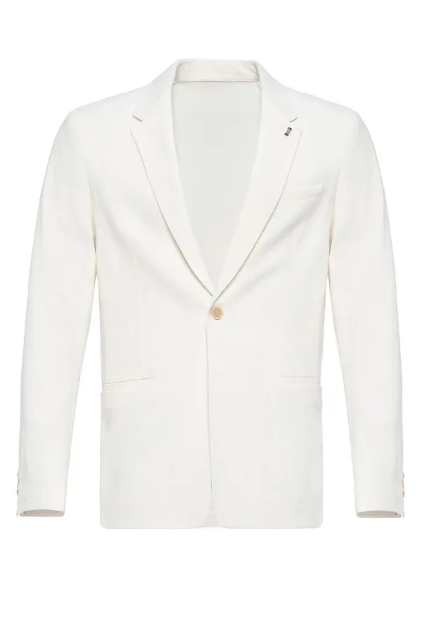 Antioch Beyaz Astarsız Tek Düğme Erkek Blazer Ceket Antioch Beyaz Astarsız Tek Düğme Erkek Blazer Ceket