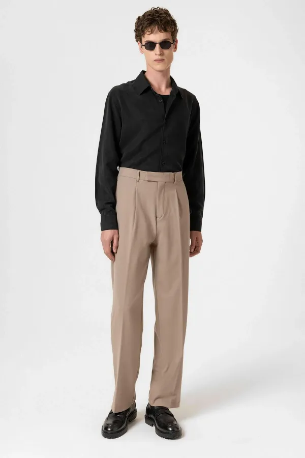 Antioch Light Mink High Waist Zip-Up Men's Trousers