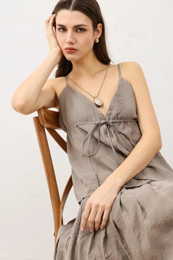 Antioch Vizon Büzgülü Kadın Top