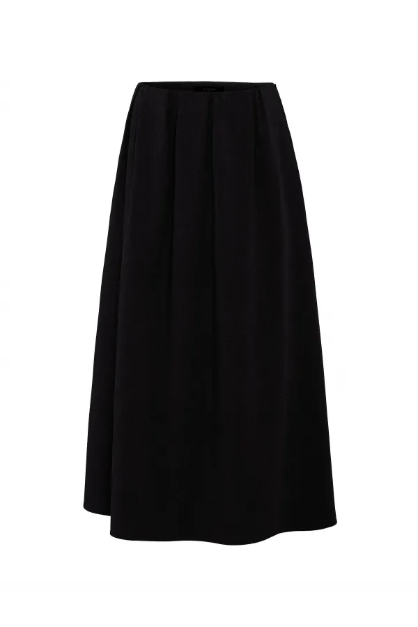 Antioch Siyah Pilili Kadın Midi Etek