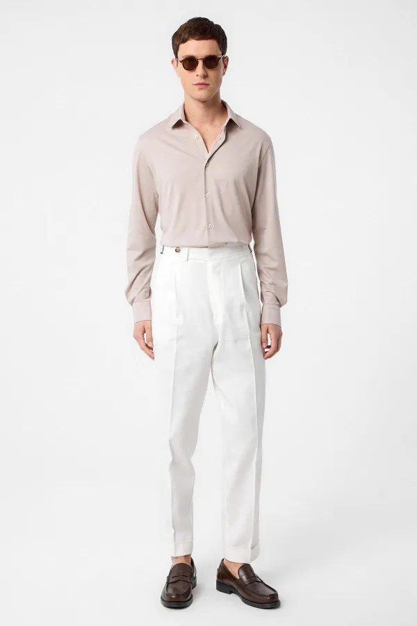 Antioch Bej Slim Fit Erkek Gömlek