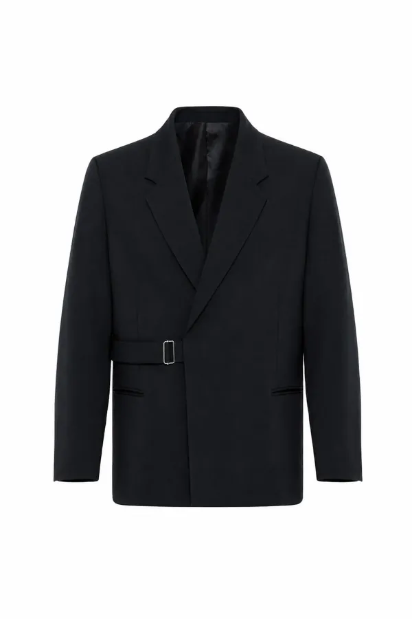 Antioch Koyu Lacivert Kuşaklı Relax Fit Erkek Blazer Ceket Antioch Koyu Lacivert Kuşaklı Relax Fit Erkek Blazer Ceket