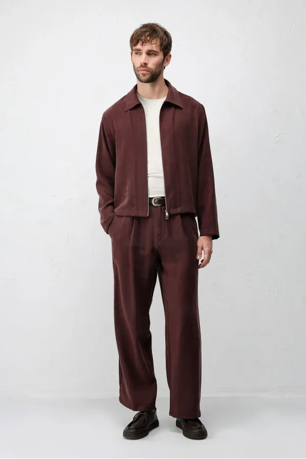 Veste d'été Antioch Burgundy en lyocell mélangé