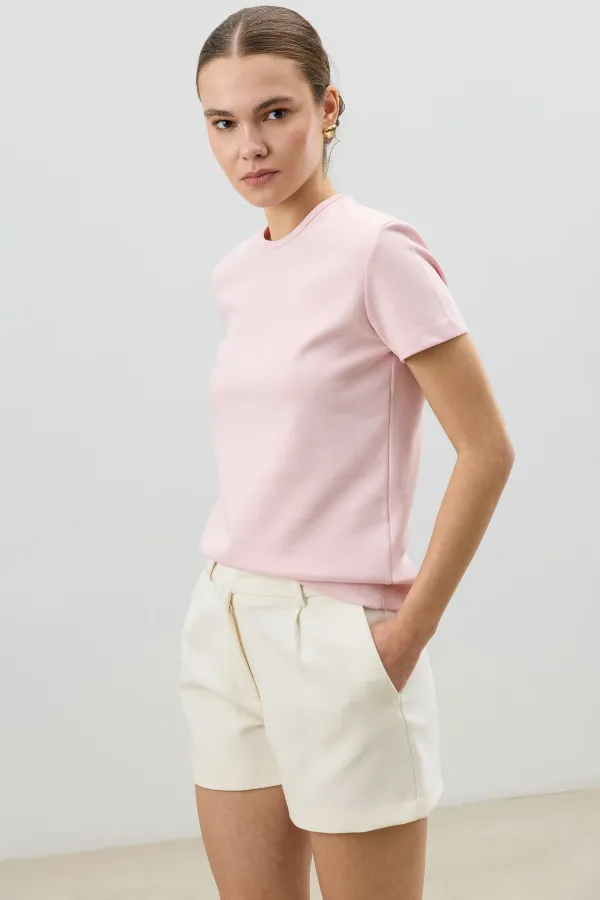 Antioch Pembe Basic Kadın T-Shirt