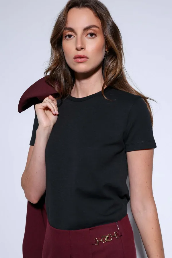 Antioch Siyah Basic Kadın T-Shirt