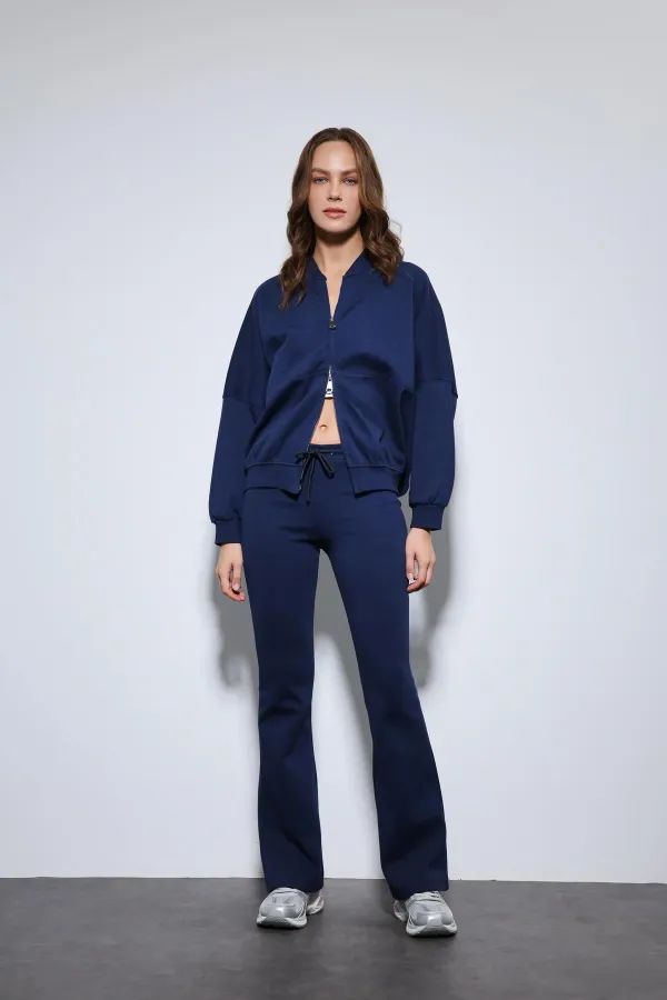 Antioch Lacivert Bomber Ceket Ve İspanyol Paça Eşofman Takım