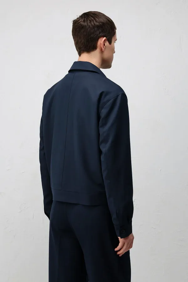 Veste homme Antioch Navy coupe décontractée à fermeture éclair