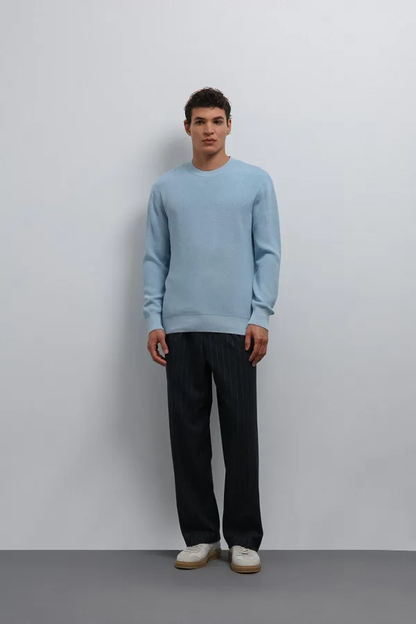 Antioch Blue Textured Men's Sweater