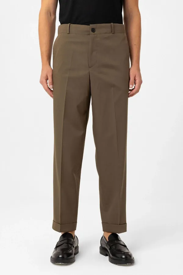 Antioch Khaki High Waist Straight Fit Men's Trousers