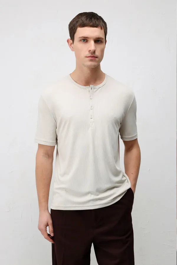 Antioch Stone Button Collar Men's T-Shirt