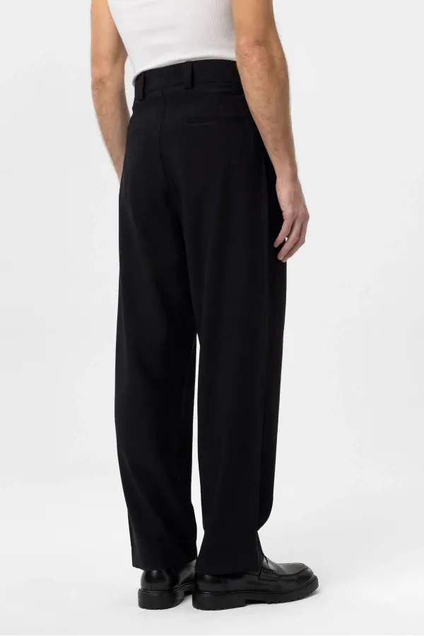 Antioch Black Pleated Baggy Fit Men's Trousers