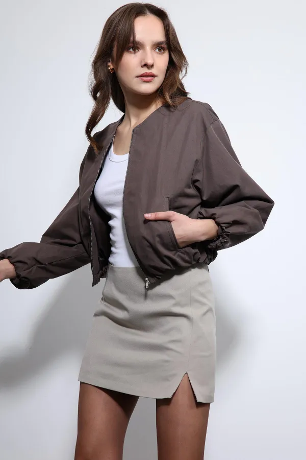 Veste bomber Antioch Bitter Coffee Crop pour femme