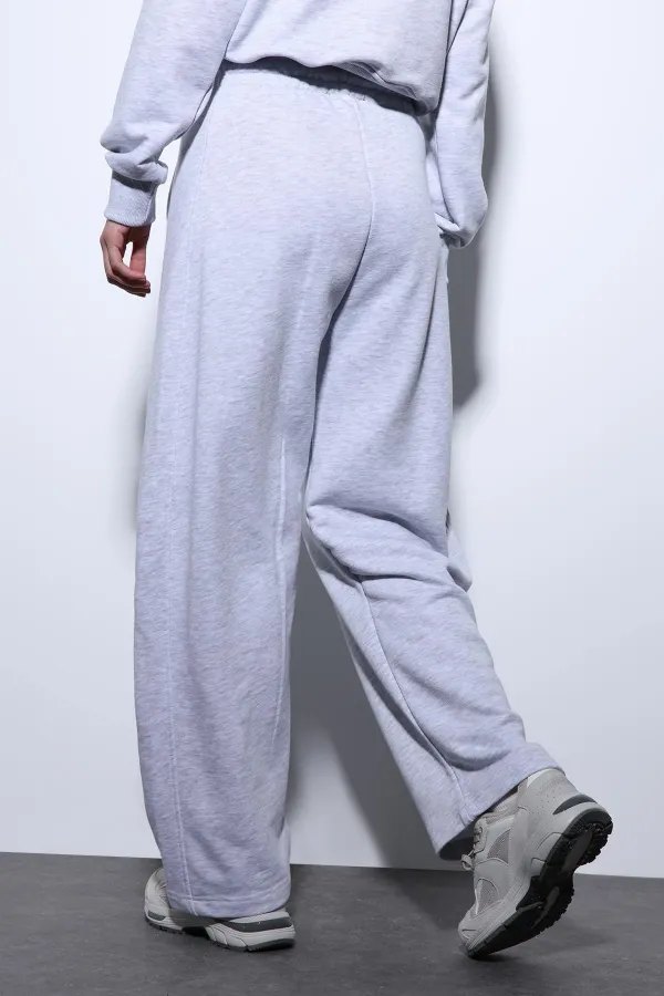 Pantalon de survêtement Antioch Grey Melange Basic à jambes droites pour femme