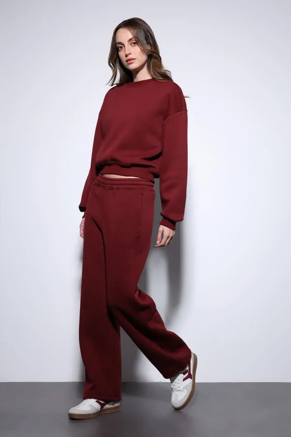 Antioch Burgundy Basic Women's Sweatshirt