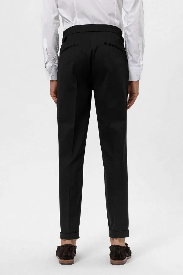 Antioch Black High Waist Regular Fit Men's Trousers
