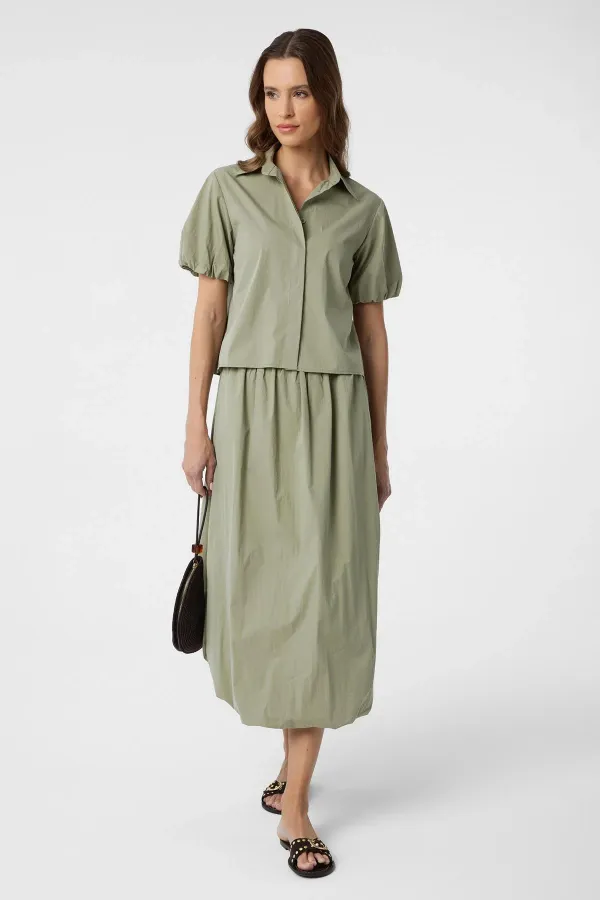 Chemise à manches ballon Antioch Green pour femmes