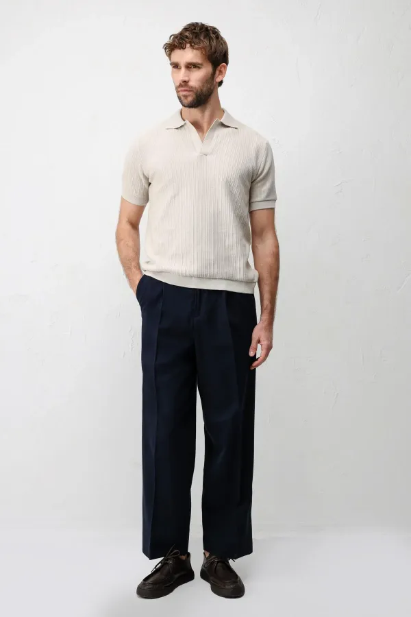 T-shirt en maille texturée haut de gamme Antioch Stone pour homme