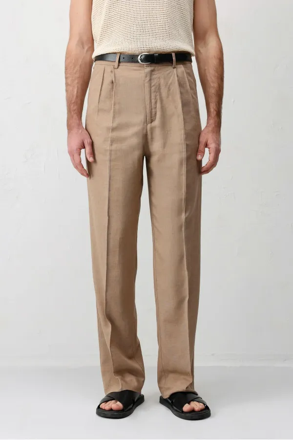 Antioch Vizon Keten Karışımlı Erkek Baggy Pantolon