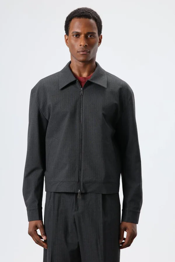 Antioch Füme Çizgili Mevsimlik Erkek Mont