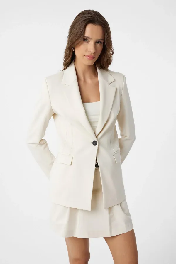 Veste blazer cintrée Antioch Ecru pour femme