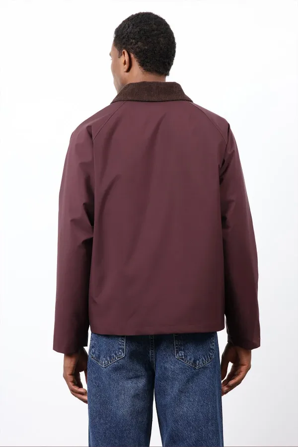 Antioch Bordo Kontrast Yaka Erkek Mont