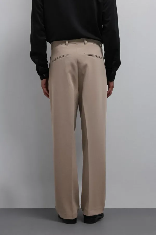 Antioch Taş Relax Fit Baggy Pilili Erkek Pantolon