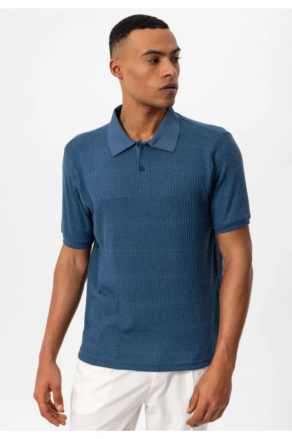 Antioch İndigo Slim Fit Polo Yaka Erkek T-Shirt