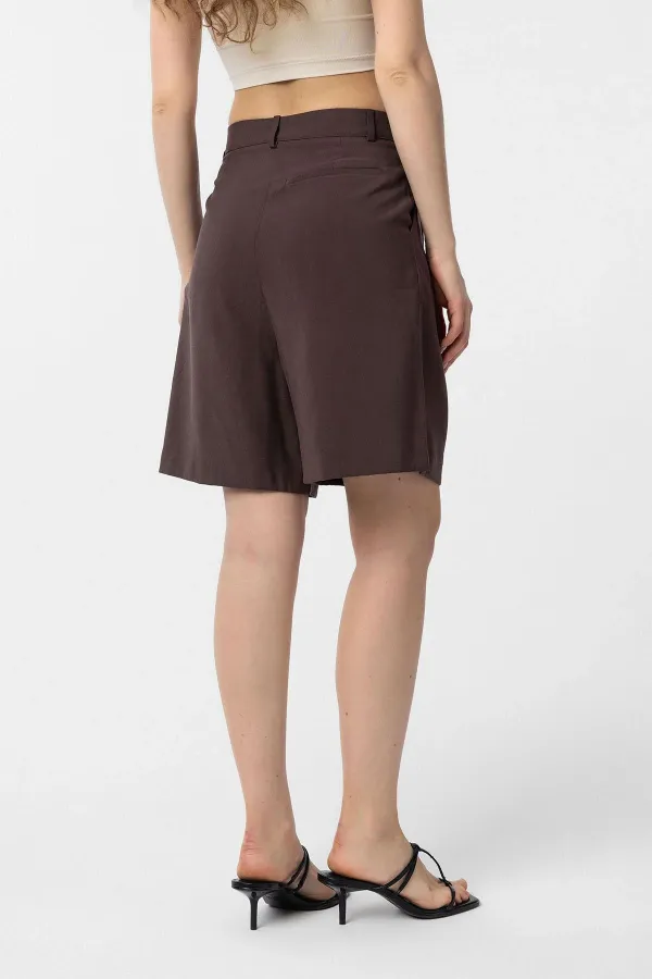 Antioch Kahve Pilili Kadın Bermuda Şort