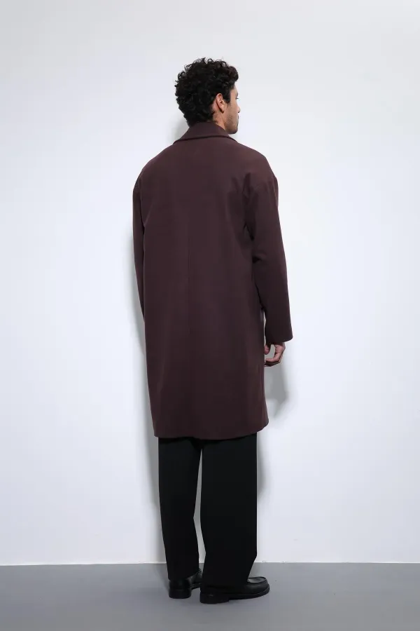 Antioch Coffee Oversize Double-Breasted Men's Coat