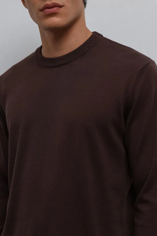 Antioch Kahve Yumuşak Dokulu Basic Erkek Kazak