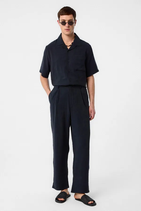 Antioch Siyah Modal Kumaş Erkek Gömlek