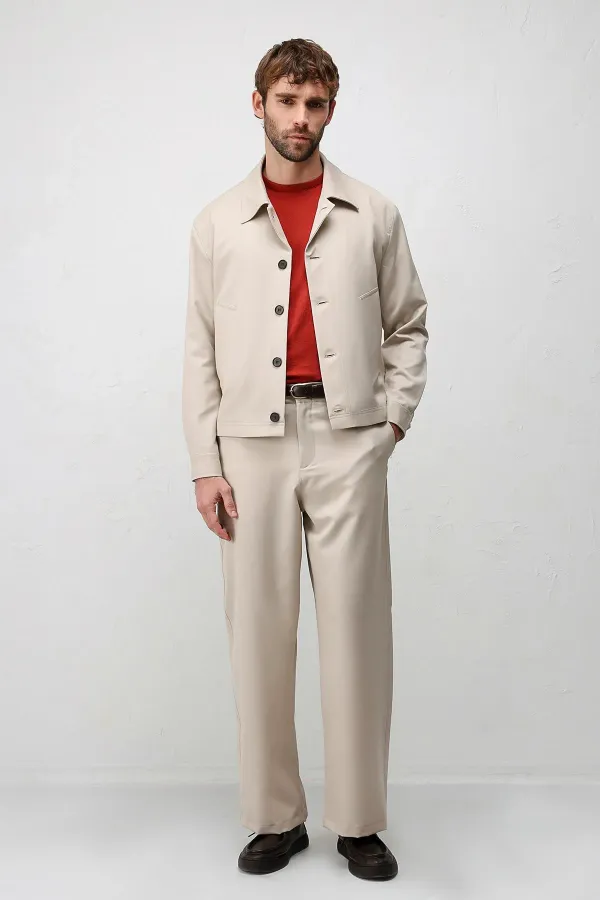 Veste de printemps pour homme Antioch beige coupe décontractée