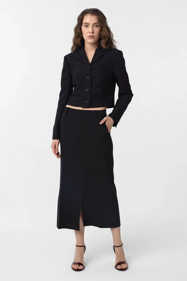 Antioch Black Crop Women's Blazer Jacket
