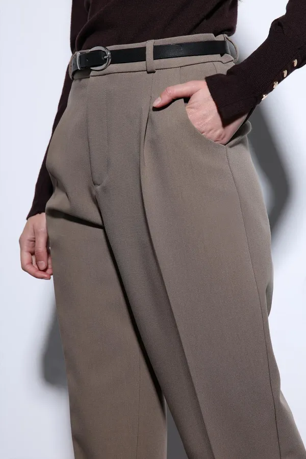 Antioch Light Khaki Women's Trousers with Darts